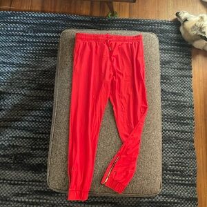Zyia Red Tapered Peak Zipper Ankle Jogger Pants XL